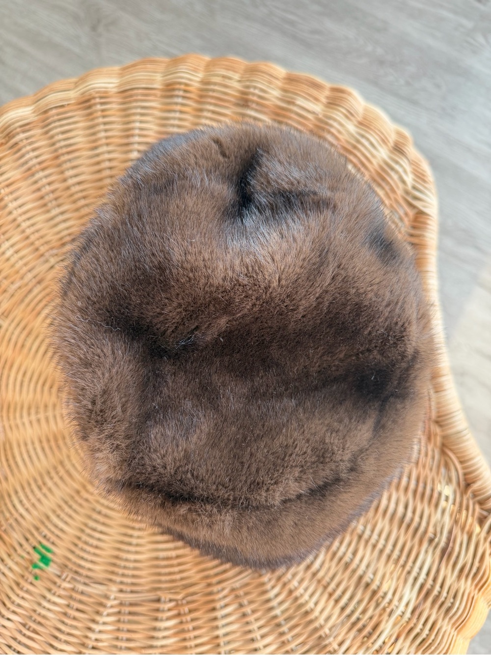 Prada Brown (synthetic) Faux Fur Bucket Hat - one size - new - no tags - Picture 13 of 16